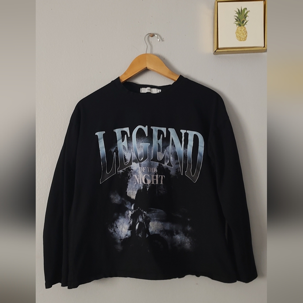 Shirt Long Sleeve Women Adika Color Black Cotton Good Condition Round Neck M
